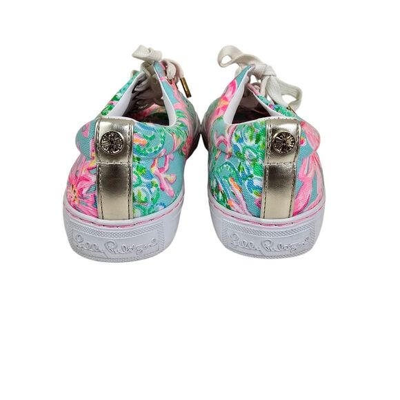Lilly Pulitzer Low Top Lace Up Floral Print Abigail Sneaker 6.5 - Picture 5 of 8